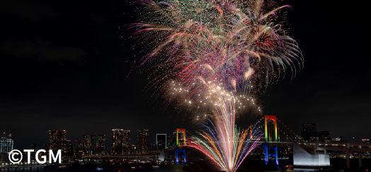 お台場レインボー花火写真